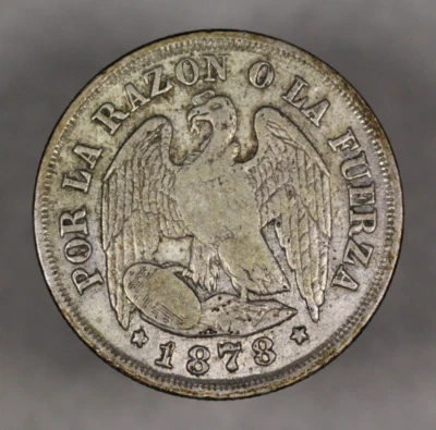1878 Chile Silver Decimo - Image 1 of 2