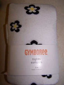 NWT GYMBOREE BEE CHIC WHITE FLOWER FLORAL TIGHTS sz 3-4 - Picture 1 of 1