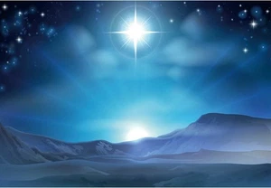 5,9 x 3,6 Fuß Krippe Hintergrund Weihnachten Stern von Bethlehem über Wüste Geburt - Bild 1 von 4