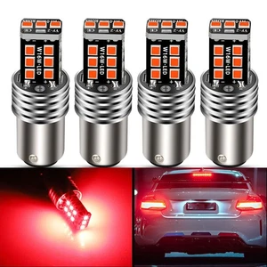 4pcs 1157 LED Safety Brake Stop Tail Parking Light Bulb Bright Red LED - Picture 1 of 7