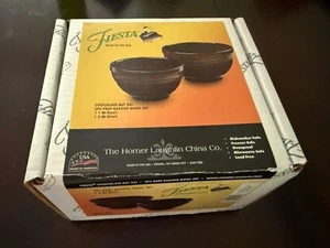 Retired Chocolate Fiestaware Mixing Bowls Set Rare (1 Qt And 2 Qt Bowls) - Picture 1 of 5