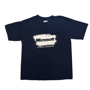 Vintage Microsoft T-Shirt Youth Small – Redmond, Washington HQ Promo – Navy Blue - Picture 1 of 4