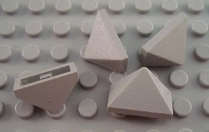 LEGO Lot of 4 Light Gray 2x1 Triple Curved Roof Peak Slopes - Picture 1 of 1