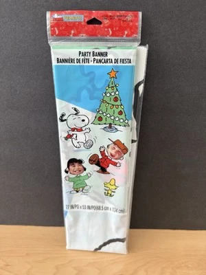 Peanuts Snoopy Vintage Hallmark Christmas Holiday Party Express Banner Decor NOS - Image 1 of 4