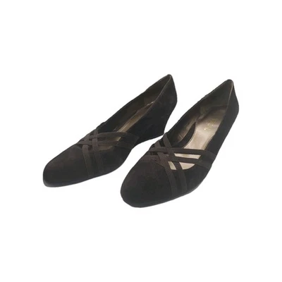 Zapatos sin cordones para mujer MARKON marrón oscuro gamuza cuero cuña "cantera" 8,5 W Foto 1 de 4