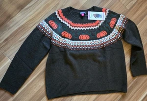 Neu mit Etikett braun Kürbis Herbst Fair Isle Pullover Shirt Oberteil S vince Camuto viral Hallowee - Bild 1 von 9
