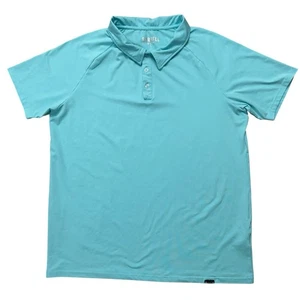 Barbell Apparel Polo Shirt Mens L Short Sleeve Performance Stretch Teal Green - Picture 1 of 5