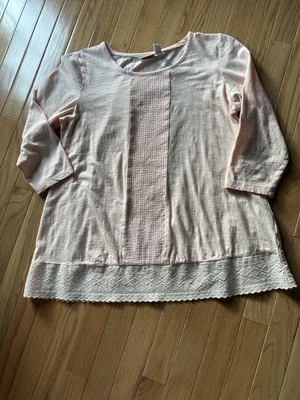 Top con dobladillo de encaje escondido rosa con logotipo Lori Goldstein nuevo pequeño Foto 1 de 4