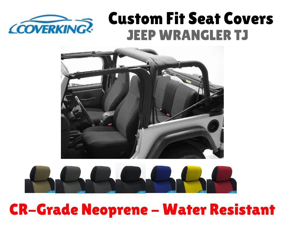 Fundas de asiento de neopreno de grado CR, ajuste personalizado para Jeep Wrangler TJ 1997 Foto 1 de 1