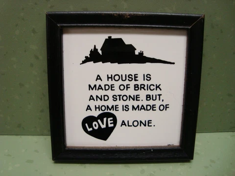 Vintage Novelty Humor Wall Plaque 50's "A House is made of Brick and Stone But Cover