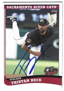 TRISTAN BECK SACRAMENTO RIVER CATS SIGNED BASEBALL CARD SAN FRANCISCO GIANTS - Picture 1 of 1