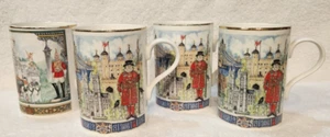 James Sadler London Heritage Mugs England Thameside Bone China Set of 4 - Picture 1 of 21