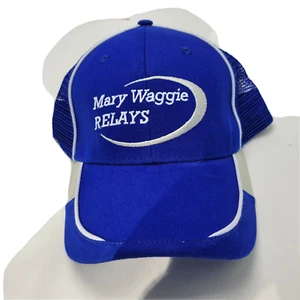 Mary Waggie Relays Perry Iowa Mütze Kappe blau Erwachsene gebraucht Mesh Strapback B17D - Bild 1 von 5