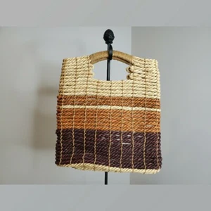 Boho Clutch Straw Roped Multi Colored Square Purse - Picture 1 of 3