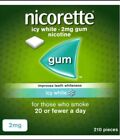 Nicorette Nicotine 2mg Icy White Gum - 210 Pieces (Stop Smoking Aid)