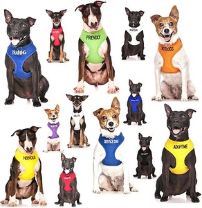 Padded Waterproof New Alert Vest Pet Dog Harness Front Back Ring Non Pull or Set - Picture 1 of 25