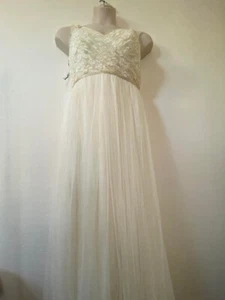Jenny Yoo Bridal Ivory Maxi Dress Size 12 NWT $640 #160 - Picture 1 of 4