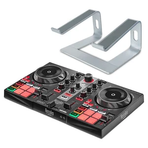 Hercules DJControl Inpulse 200 MK2 2-Deck DJ-Controller + Laptopständer Silber - Picture 1 of 8