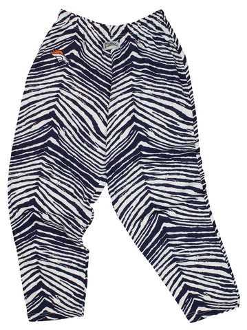 Zubaz NFL Men's Denver Broncos Single Line Zebra Print Team Pants Cover