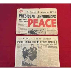 Zeitungen aus dem Zweiten Weltkrieg - FRIEDEN! - Vintage World War 2 Coverage - Bild 1 von 7