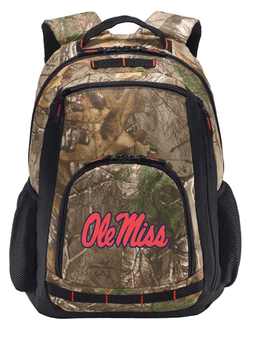 University of Mississippi Camo Backpack REALTREE Ole Miss Computer Laptop Bag Cover