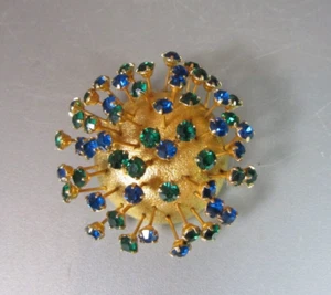 Vintage Coro Craft Gold Tone Sparkly Atomic Sputnik Brooch rhinestone MCM 1960's - Bild 1 von 8