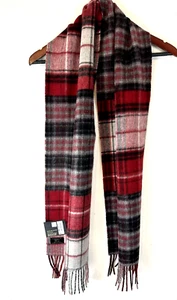 NUEVA bufanda de lujo de cachemir a cuadros para hombre Club Room - roja $120 - Imagen 1 de 8