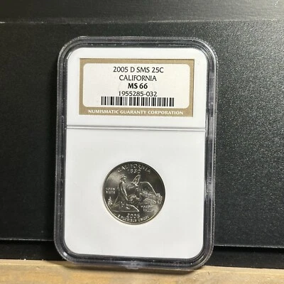 2005 D California Quarter 25c SMS NGC MS66 - Image 1 of 2
