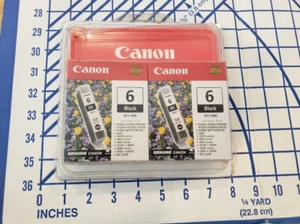 (2 Pack) Genuine Canon Multi-Pack BCI-6BK BLACK Ink Cartridges PIXMA InkJet - Picture 1 of 2