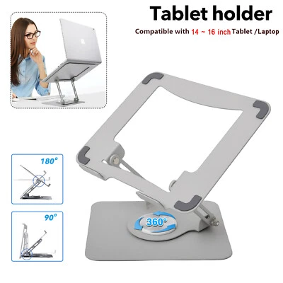 360° Metal Portable Laptop Tablet Desk Stand Riser Bracket Adjustable Holder UK - Image 1 of 4