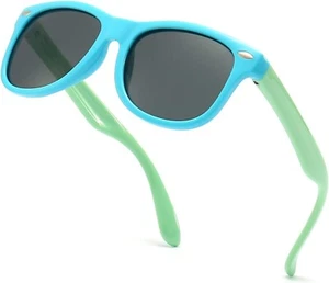 Fannygo 2er-Pack polarisierte Kindersonnenbrille (Unisex) (schwarz und hellblau) - Bild 1 von 5
