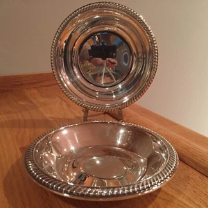 Reed & Barton Small Bon Bon Bowl #1208 EPNS Silverplate Hollowware Set of 2  VTG - Picture 1 of 8