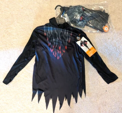 Light-Up Raven Bird Costume Child Kids size SMALL (6-7) hyde & eek halloween - Image 1 of 4