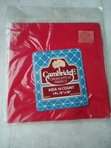 Cambridge Red 14 Ct. Aida Cloth 12” x 18” Cross Stitch - Picture 1 of 3