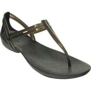 Crocs Isabella Damen-T-Riemensandale Größe 8 schwarz NEU - Bild 1 von 3