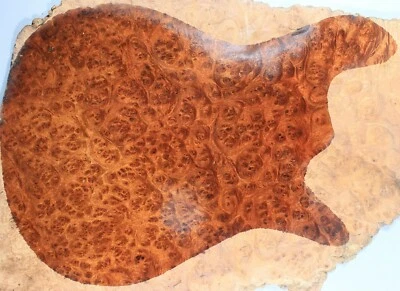 5A 10mm Burma Rosewood Burl Hardwood les paul Guitar/Basses Fat Top Set Luthier - Image 1 of 4