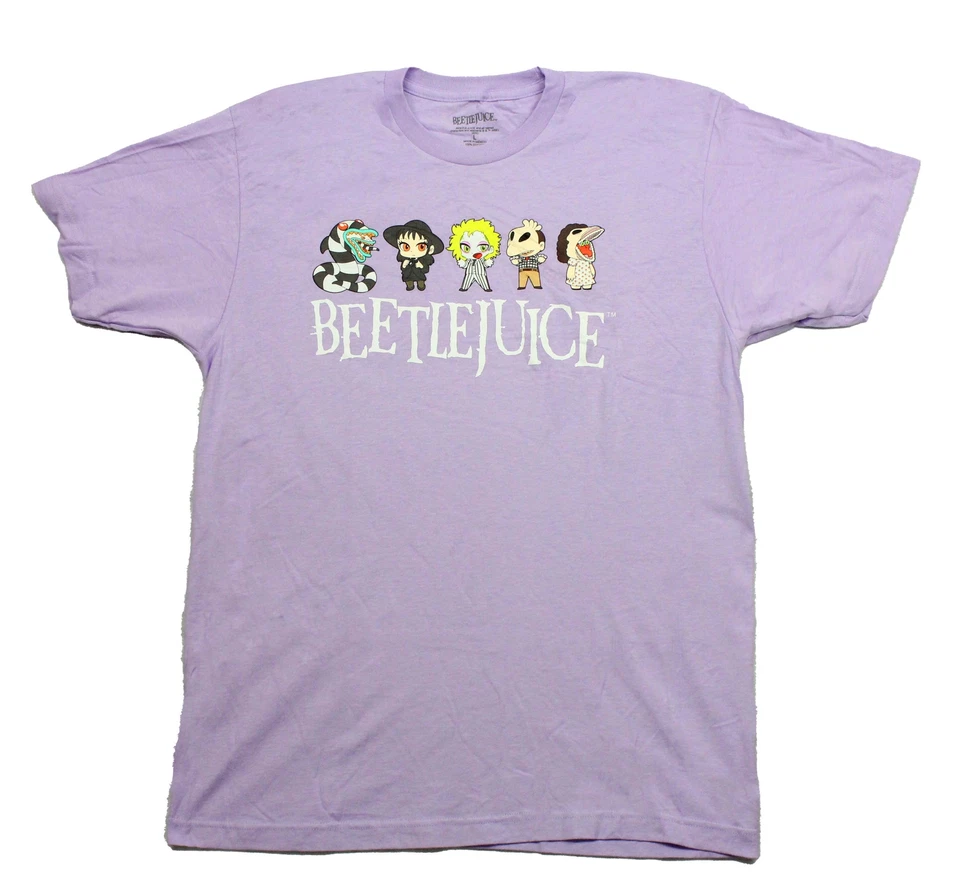 Camiseta Beetlejuice Nueva Adulto - Personajes Chibi Sobre Nombre Foto 1 de 1
