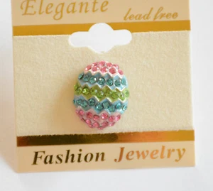 Pin de clavija de huevo de Pascua / cristales mixtos / tonos pastel / nuevo en paquete - Imagen 1 de 3