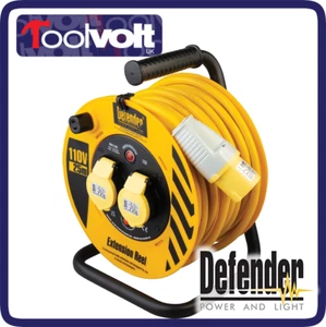 Defender 110 Volt Cavo Avvolgicavo Prolunga Cavo 2 Velocità Prese 25m. E86450 - Foto 1 di 7
