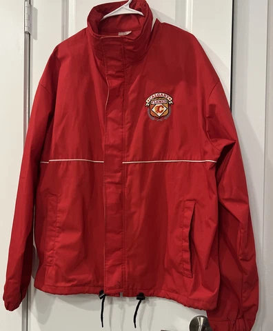 VTG Vintage 80s 90s Calgary Flames Classic NHL Jacket Large Cover