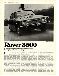 1968 ROVER 3500 ~ ORIGINAL 4-PAGE ROAD TEST ARTICLE / AD - Imagen 1 de 1