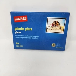 Staples Photo Plus Gloss Paper 4x6 - 60 Sheet (New & Sealed) Q1 - Picture 1 of 2