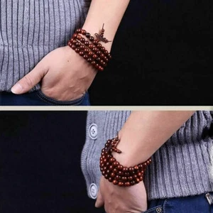Sandalwood Buddhist Buddha Meditation 108 Prayer Bead Mala-Bracelets р△ λ' M9U9 - Picture 1 of 6
