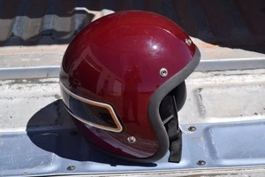 RARE Vintage 1979 Team YAMAHA Helmet Motorcycle Open Face Burgundy/Black 7 1/2 - Picture 1 of 11