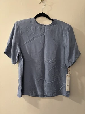 NUEVO CON ETIQUETAS Top Vintage August Silk Para Mujer Manga Corta Seda Talla M Foto 1 de 4