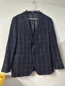 Blazer Charles Tyrwhitt a Cuadros Mezcla de Lana Calce Ajustado Para Hombres 42L Azul Marino Reda Tweed - Imagen 1 de 10
