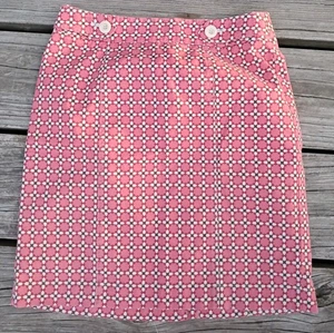 Talbots Women's Skirt Size 8 Mosaic Print Multi Color Stretch Career Pink - Picture 1 of 4