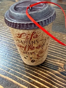 Life Happens Coffee Helps Christmas Tree Ornament - Picture 1 of 4
