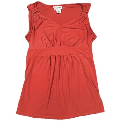Motherhood Maternity Orange Sleeveless Tank Top Shirt Womens S Gold Accents - Image 1 of 4