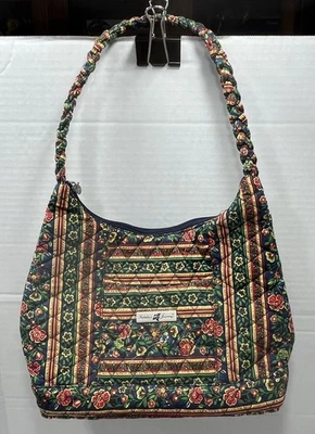 Isabella's Journey Bolso de Hombro Acolchado Algodón Floral Cartera Mango Trenzado Foto 1 de 4